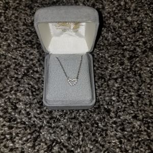 Heart necklace sterling silver diamond Heart Pendant & Chain black hills gold